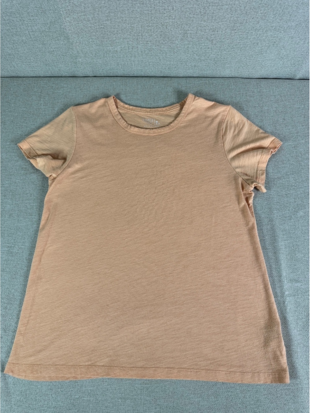 Time and Tru Women's Medium (8-10) Peach Short Sleeve T-Shirt, 60% Cotton 40% Re